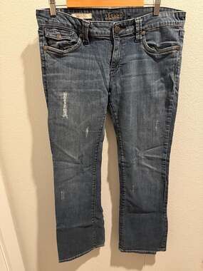 Decree‎ Womens Bootcut Distressed Medium Wash Denim Jeans Size 15
